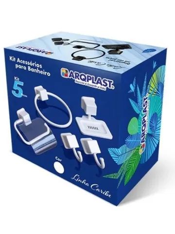 Kit Acessórios para Banheiro Branco - Foto 2