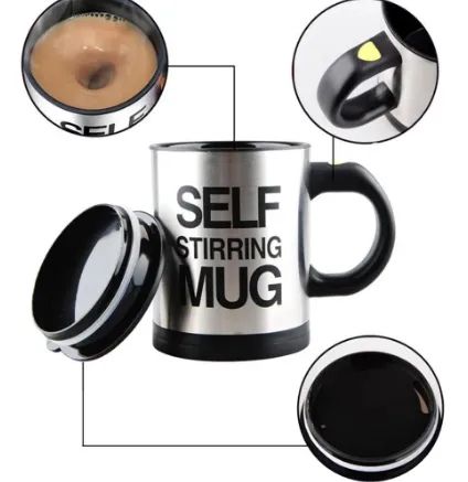 Caneca Mixer Elétrica (Pilhas) em Inox com 350ml Misturador Café Sucos Capuccino z231 - Foto 4
