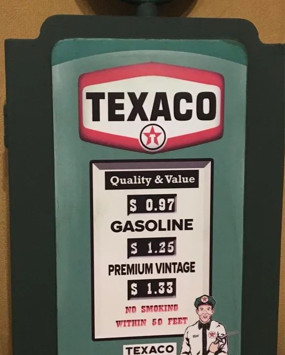 Verão em liquidação! Porta-chaves bomba de gasolina de parede. Texaco.