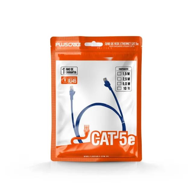 Cabo de Rede Cat.5E 2.5M PC-ETHU25BL Patch Cord PlusCable - WZetta - Foto 3