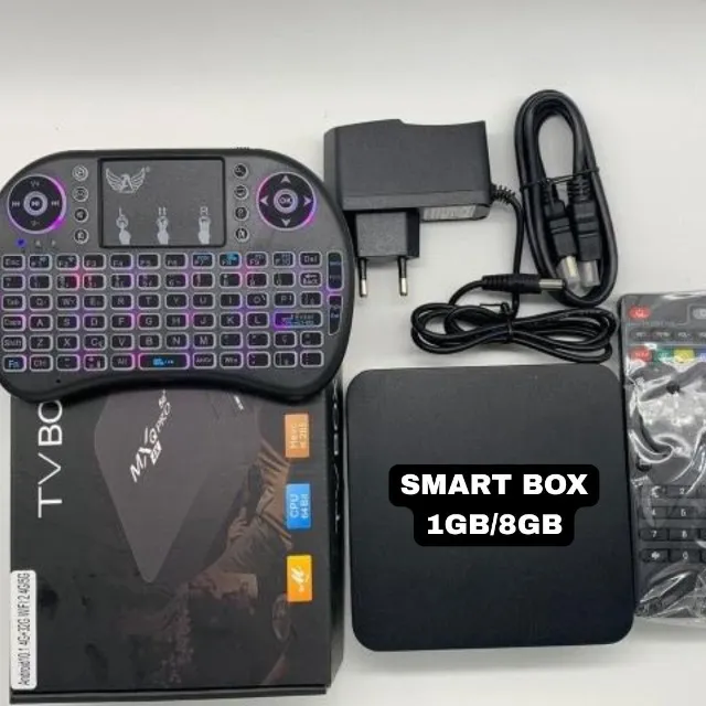 Lacrado Kit Teclado Sem Fio+ Smart Box 4k 1gb/8gb para Tv HDMI
