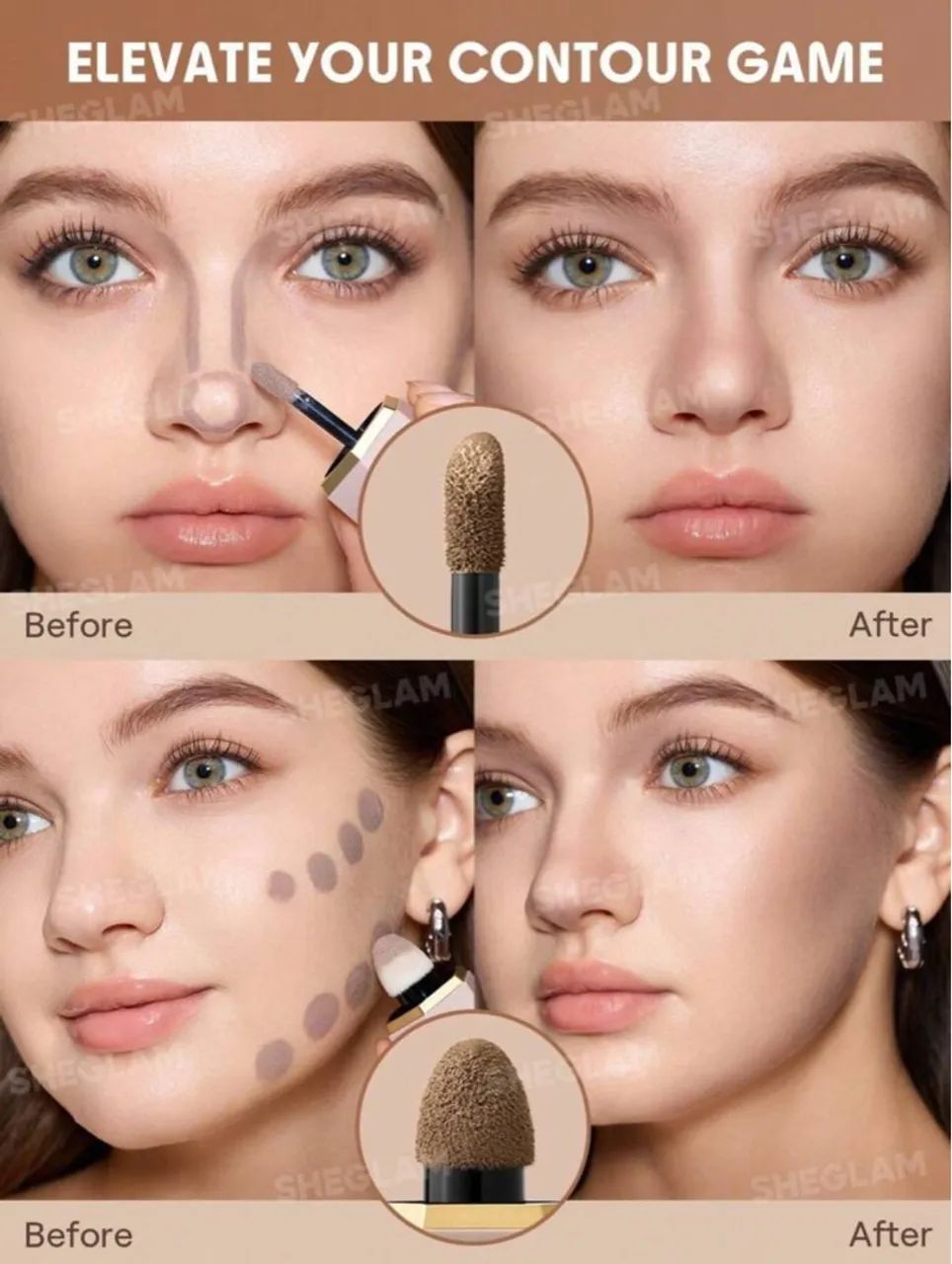 SHEGLAM 2-em-1 Brush - Contorno Perfeito! - Foto 5