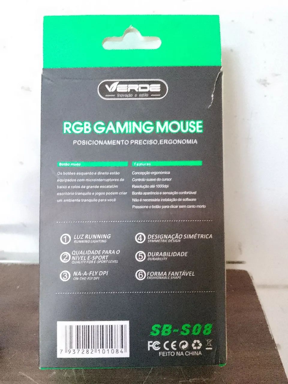 Mouse Gamer VERDE SB-S08 RGB - Foto 3