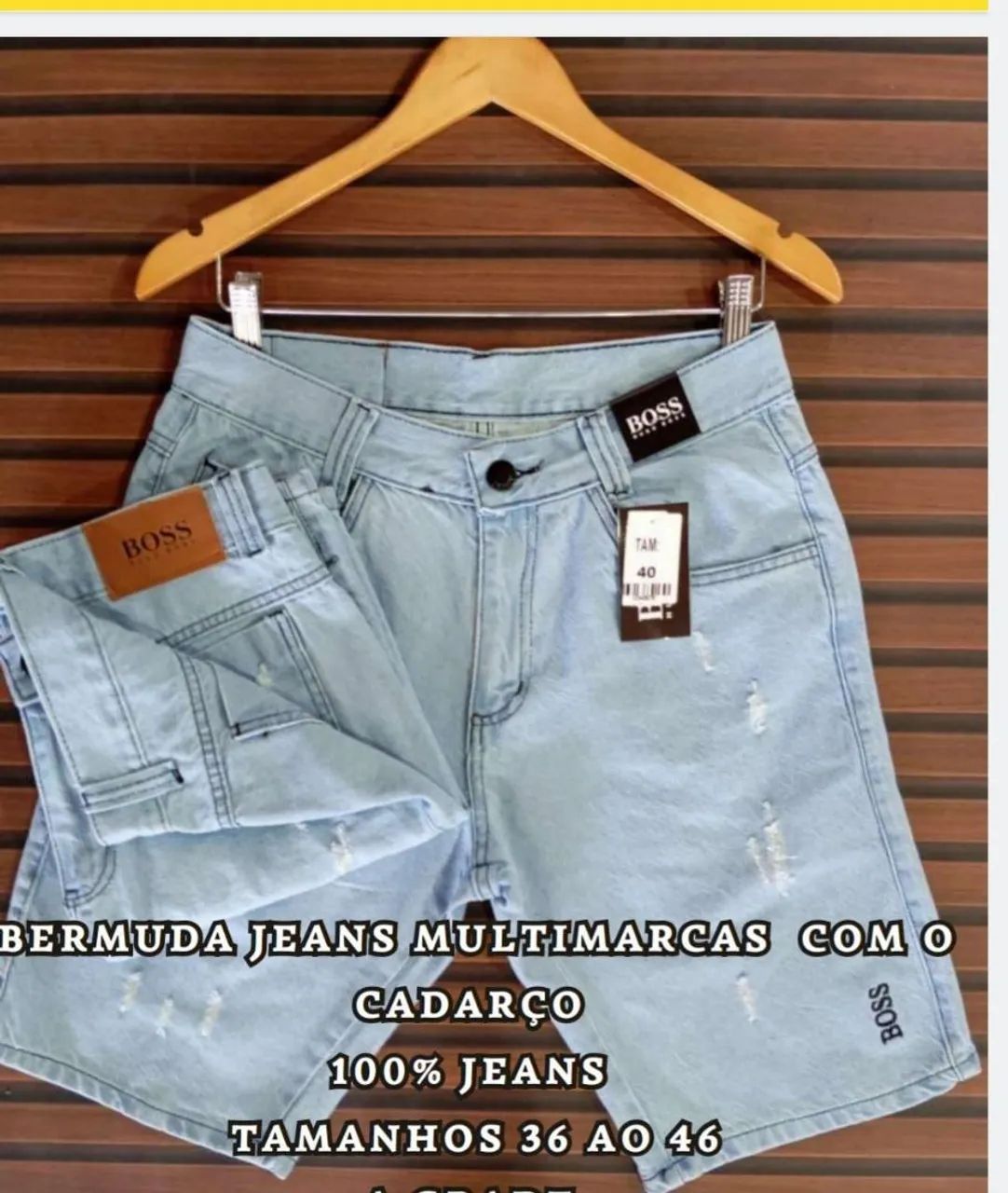 Bermuda jeans com cordão e sem cordão Premium  - Foto 2
