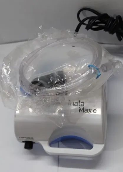 Inalador Comprensor Inalamax Sem Embalagem Com Mancha Azul E Branco - Foto 2