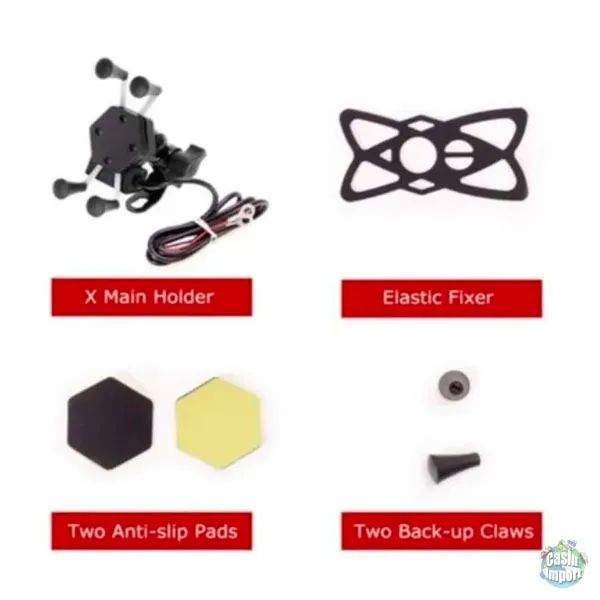 Suporte Garra Celular Para Motos Universal Com Carregador Usb - Foto 3