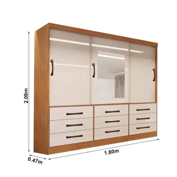 Guarda-roupa casal com espelho 12x sem juros