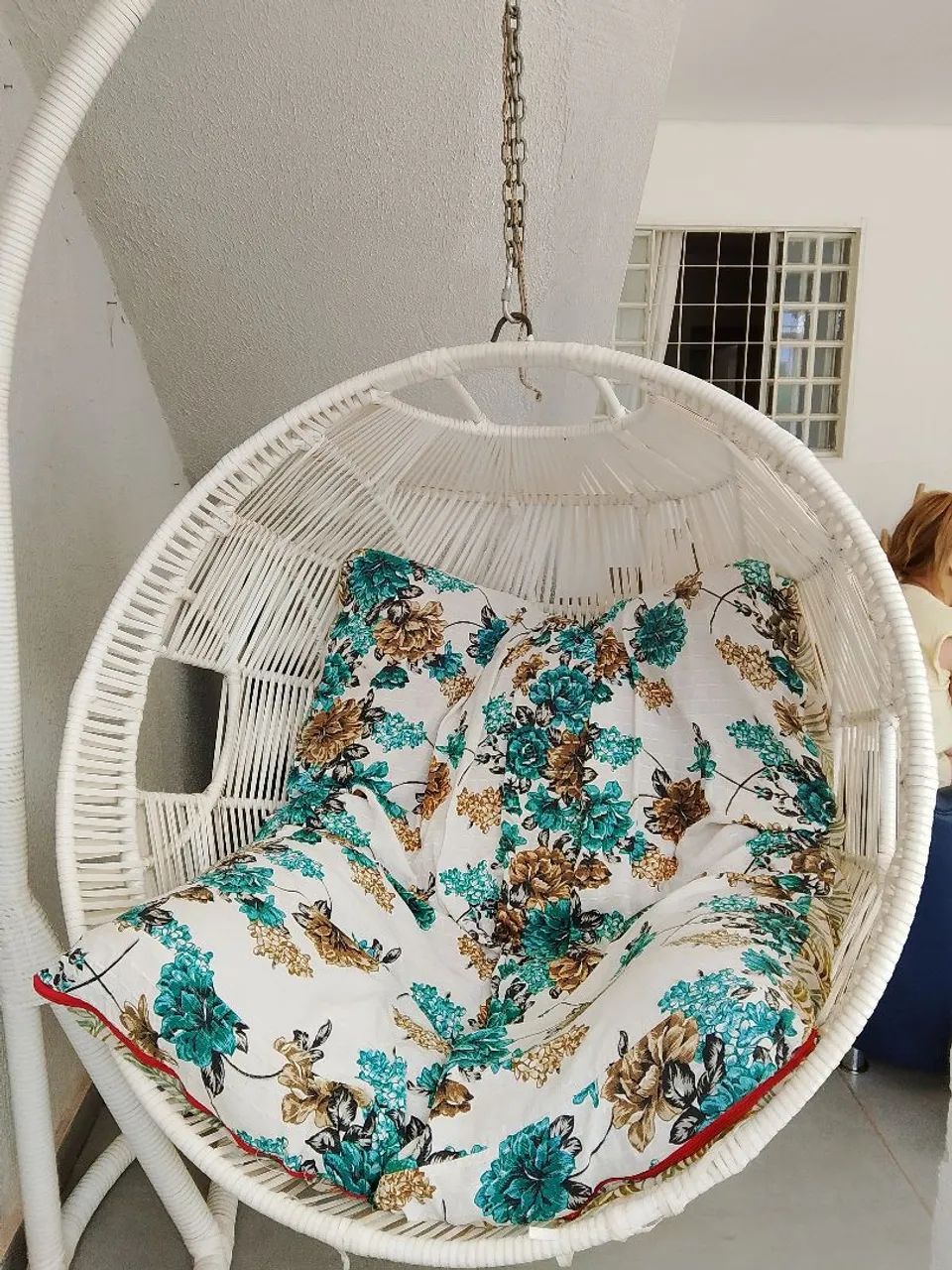 Poltrona de balanço suspensa branca - Foto 4