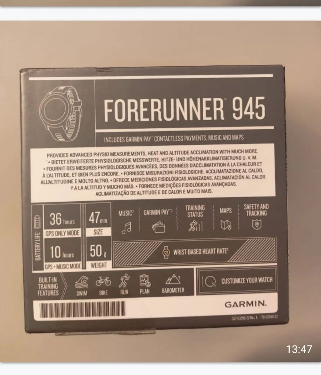 Relógio Garmin 945 Forerunner Music em ótimo estado de conservação. - Foto 3