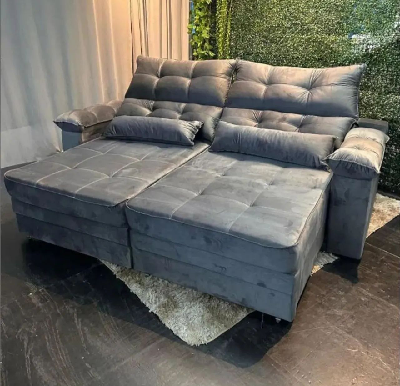 Sofá retrátil reclinável 2 metros elegante e confortável  - Foto 2