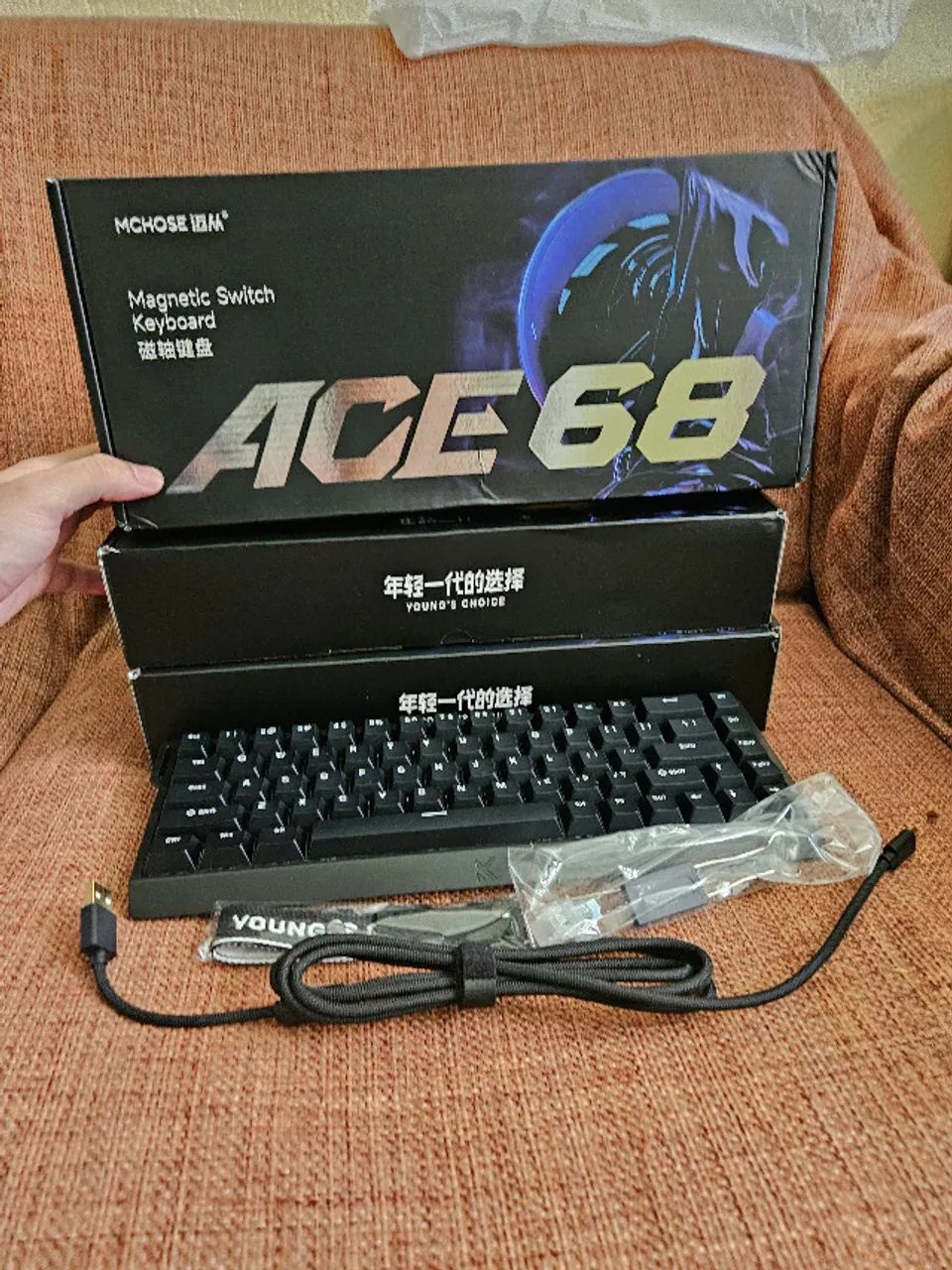 Teclado MCHOSE ACE 68 RGB 68% Ice Jade Switch Gamer - Periféricos