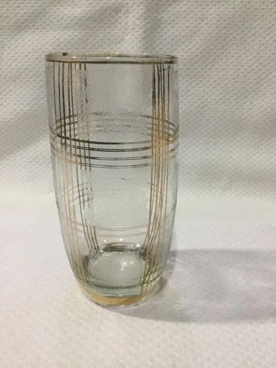 Copo Long Drink Cristal Com Dourado Anos 50 Vintage - Foto 2