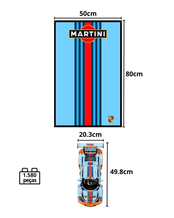 Quadro com acrílico petg + Porsche 911 RSR Martini (1.680 peças) - Foto 5