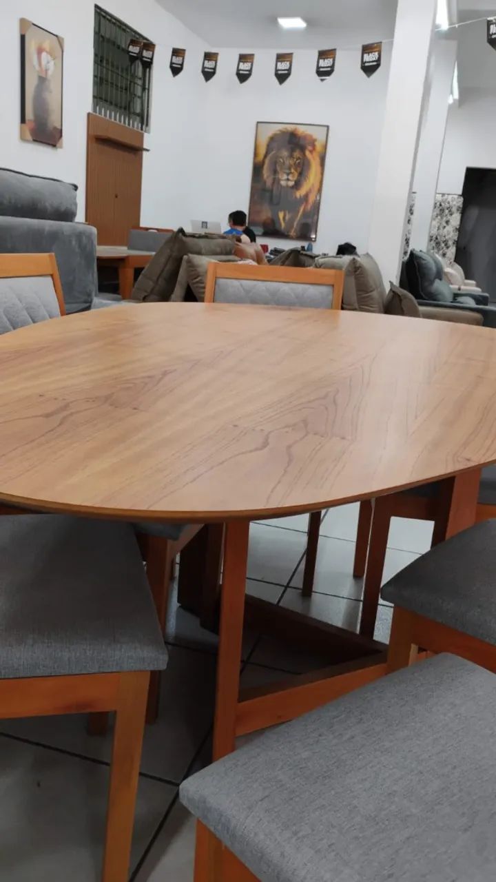Mesa Oval De Sala De Jantar Com 6 Cadeiras - Foto 2