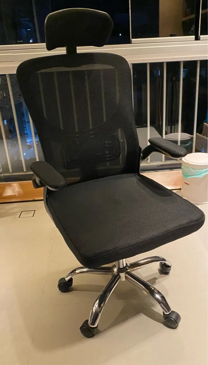 Cadeira De Escritório Ergonômica Com Apoio Braço Ajustável