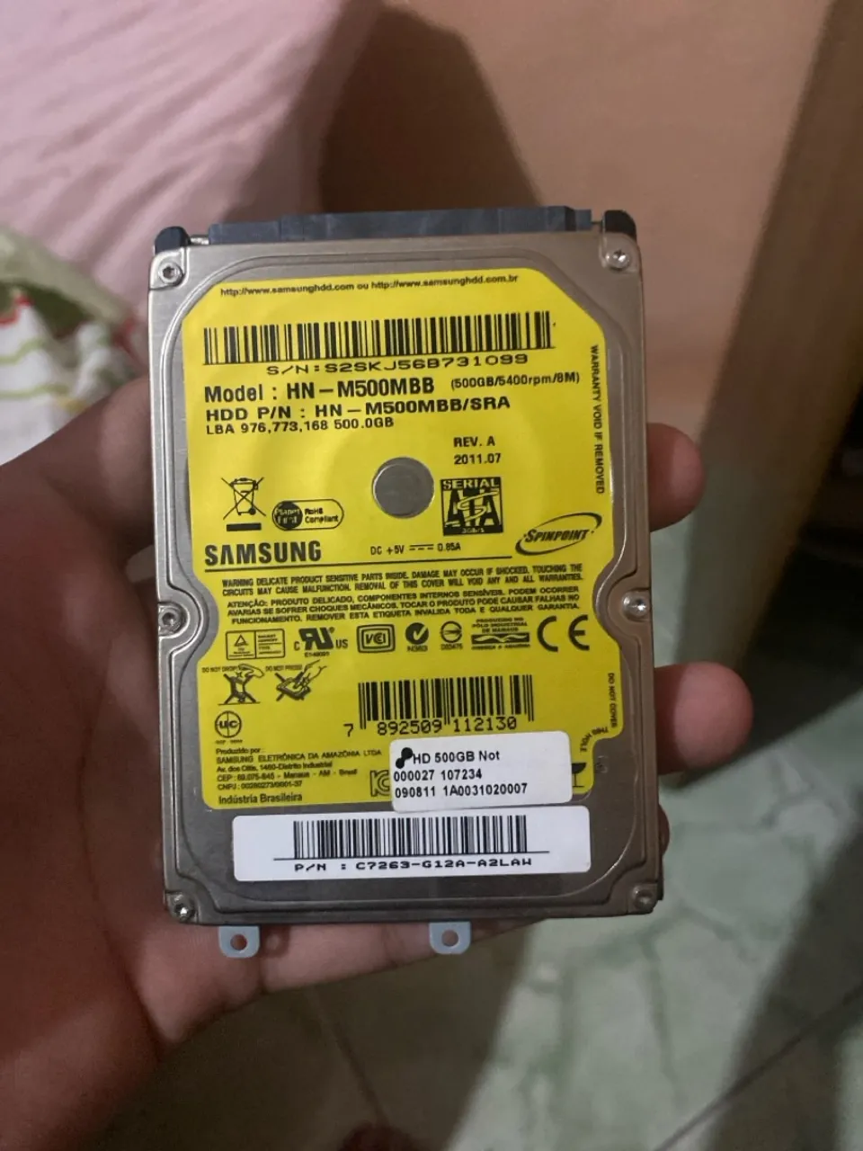 HD Samsung 500GB - HN-M500MBB