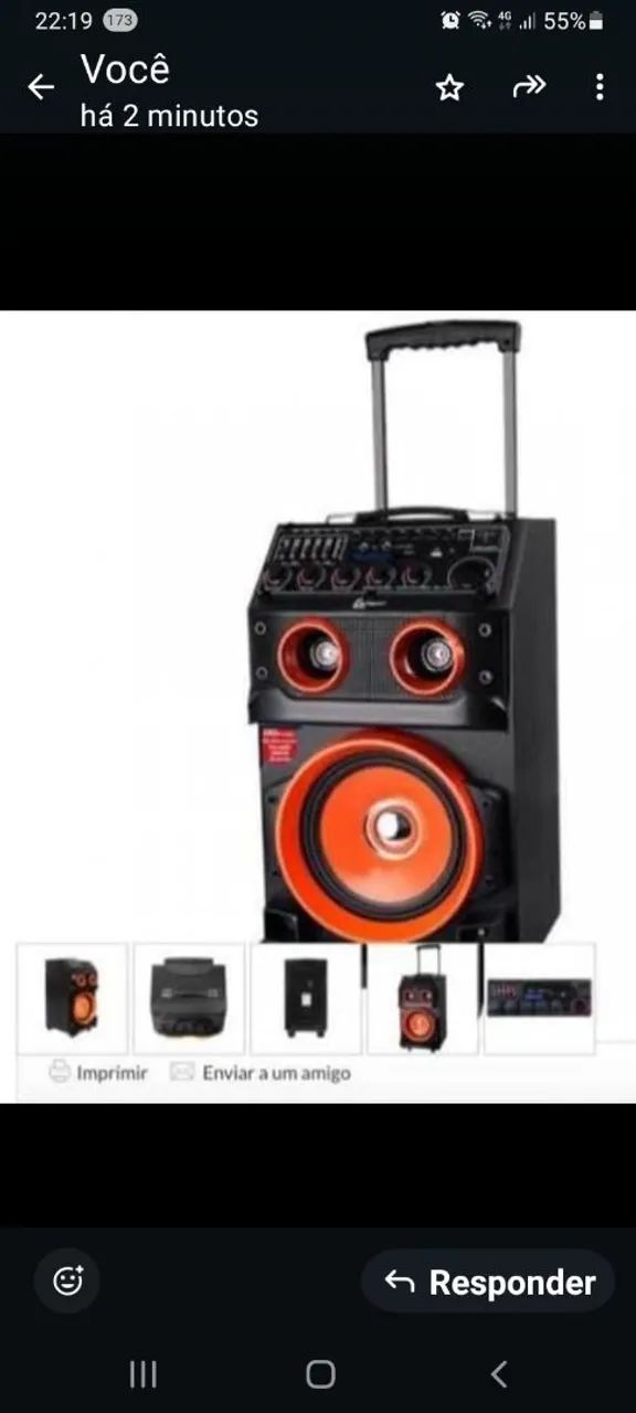 Caixa de Som Lenoxx Bluetooth com Rodinhas - Foto 3
