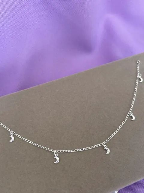 Tornozeleira de prata Lua Delicado - Foto 2