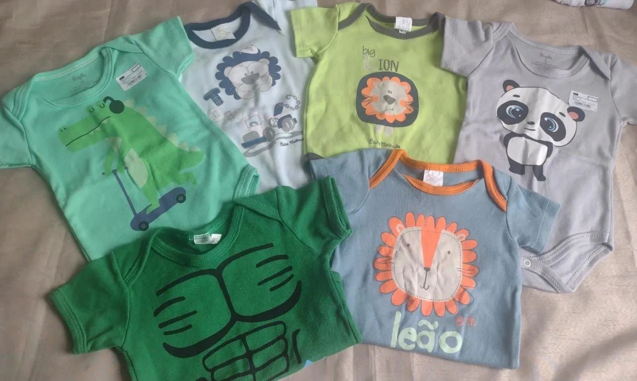 5 bodies infantis com estampas divertidas