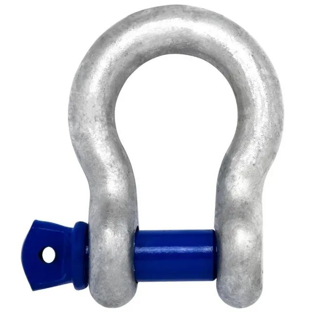 Manilha Curva 1 Polegada WLL8.1/2T Pino Roscado Alloy Aço Forjado CE Reforçada 1