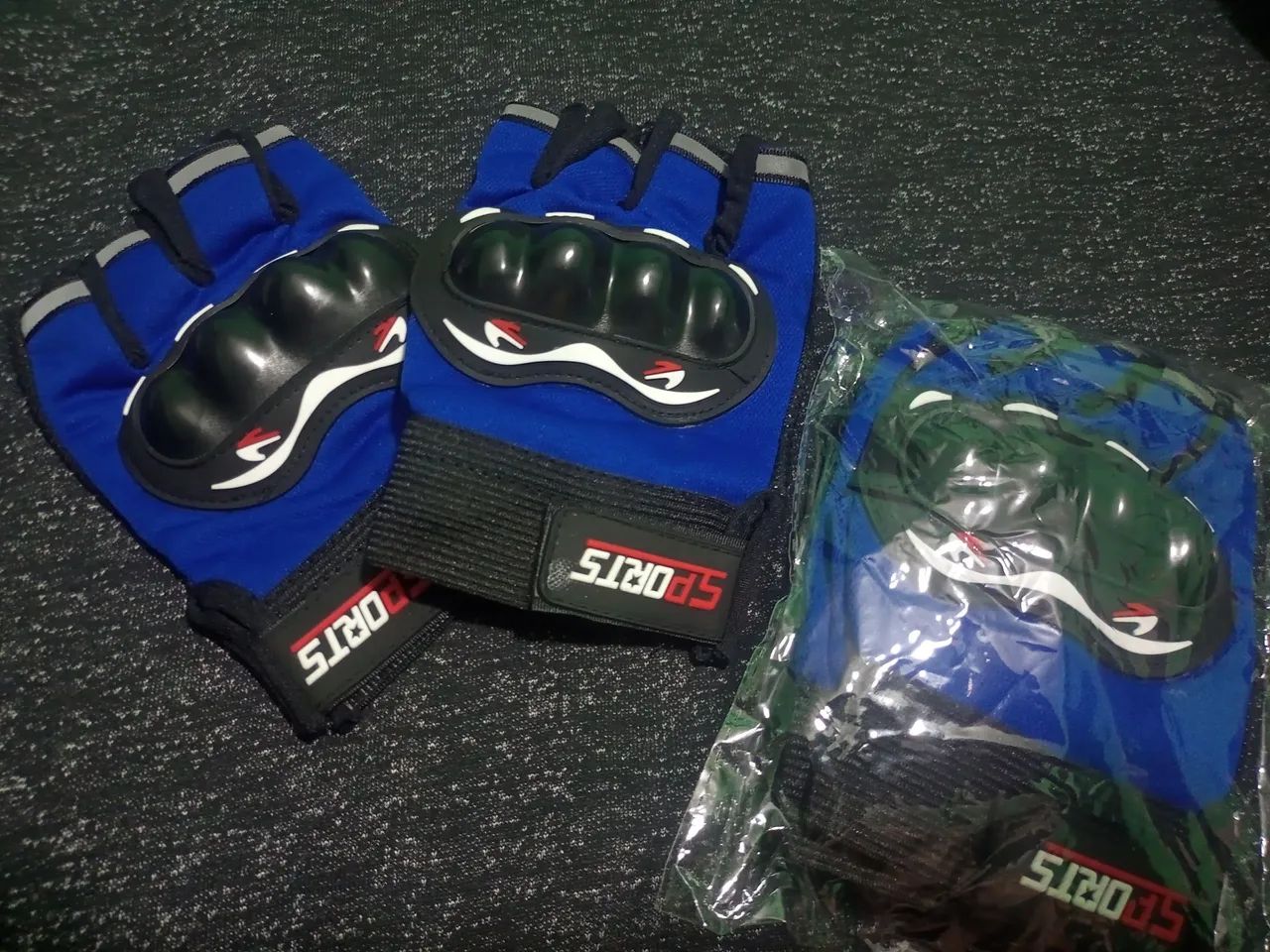 Luva De Moto Respirável Metade Dos Dedos, Luva Motoqueiro  - Foto 4