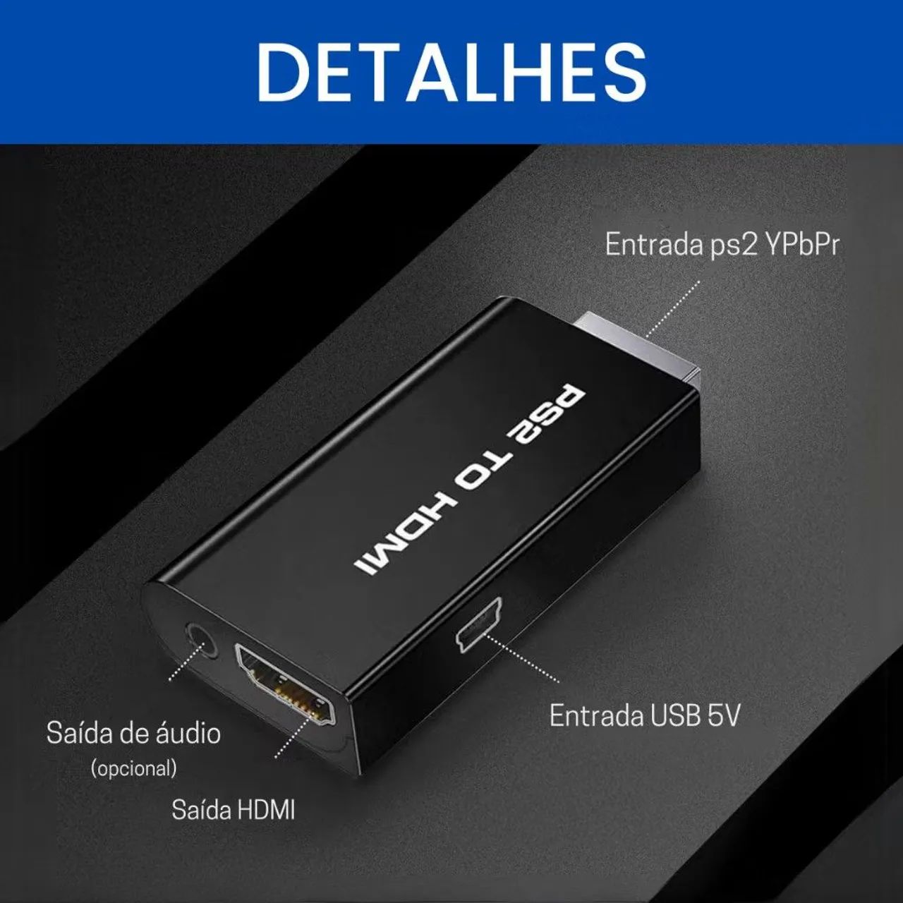 Conversor PS2 para HDMI - Imagem e Som em Alta Definição!<br> - Foto 5