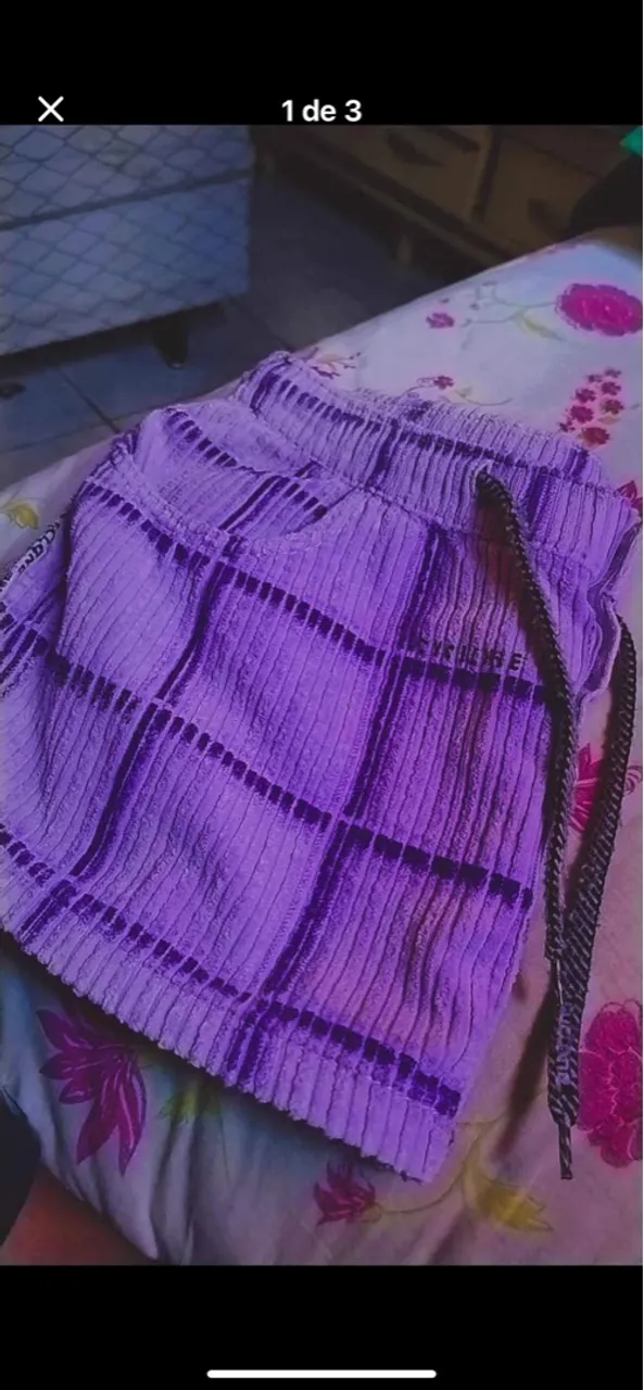 Shorts roxo canelado