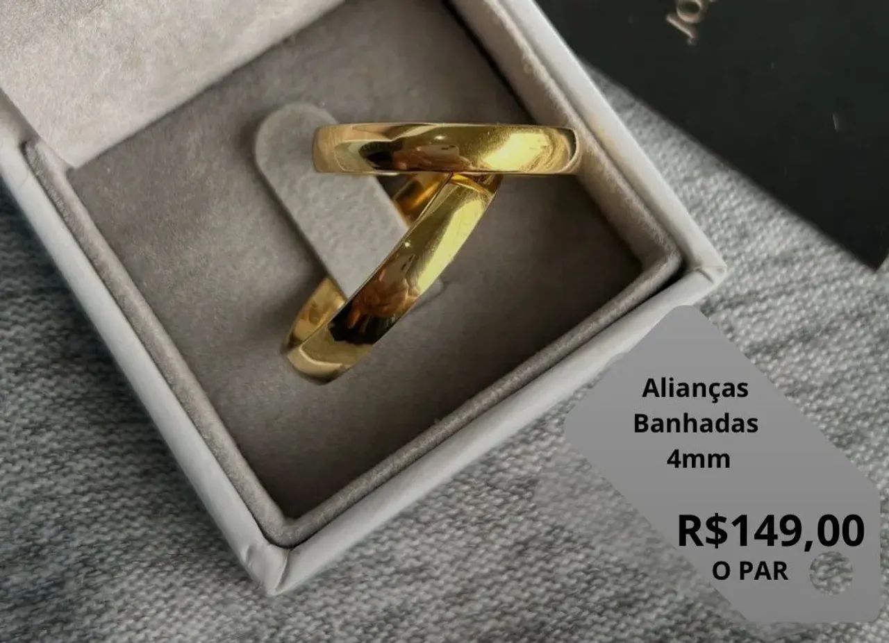 Alianças Banhadas a Ouro - O Par - Foto 3