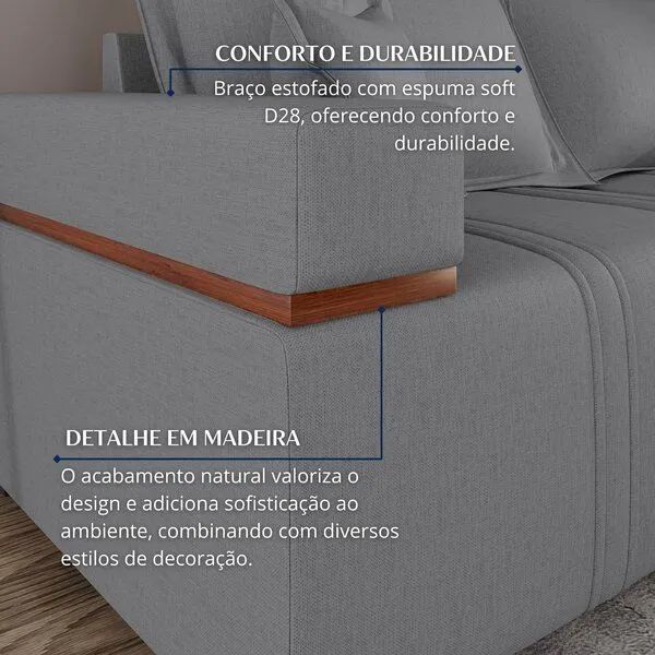 SOFÁ FIXO SUPER ELEGÂNCIA E CONFORTO SURPREENDA-SE ALTO PADRÃO!! 726SR9 - Foto 4