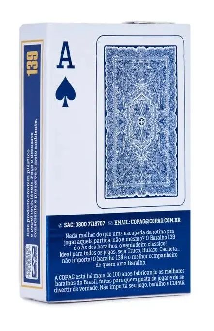 BARALHO 139 AZUL COPAG 55 CARTAS - Foto 3