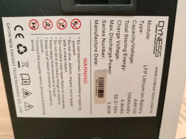 Bateria Dyness 100ah 48v A48100 Lítio Lifepo4 Fotovoltaica - Foto 6