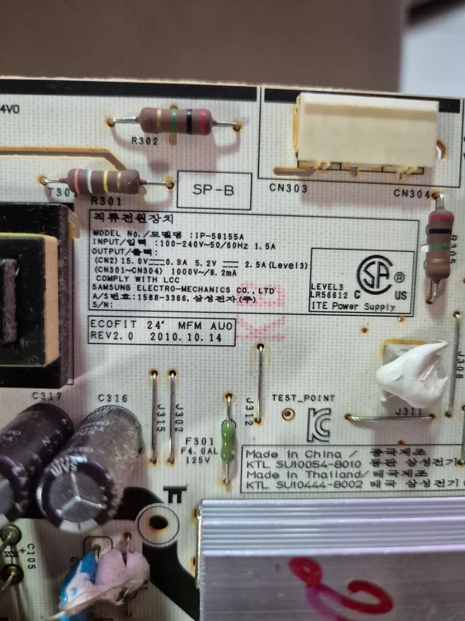 Placa Fonte Monitor Samsung Sync master P2470HN - IP-58155A - Foto 5