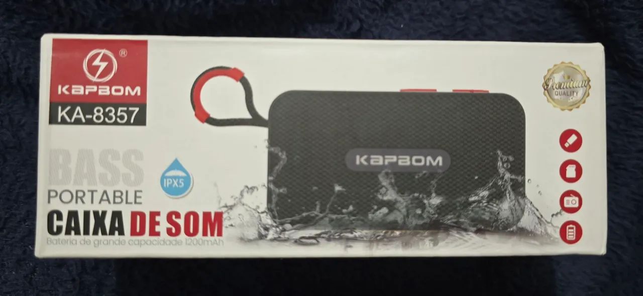 Caixa de Som Portátil Kapbom KA-8357 - Bass e Qualidade!