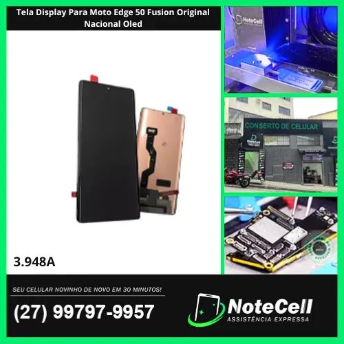 Tela Display Para Moto Edge 50 Fusion Original Nacional Oled- Instalação Expressa Em 30 M!