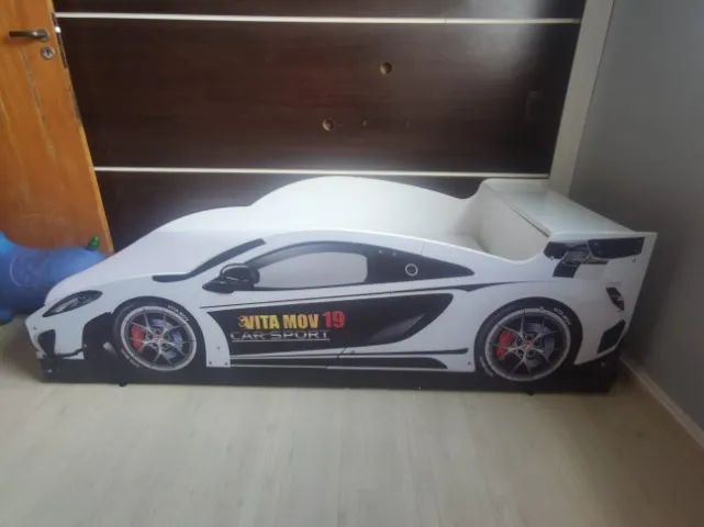 Cama carros infantil com baú