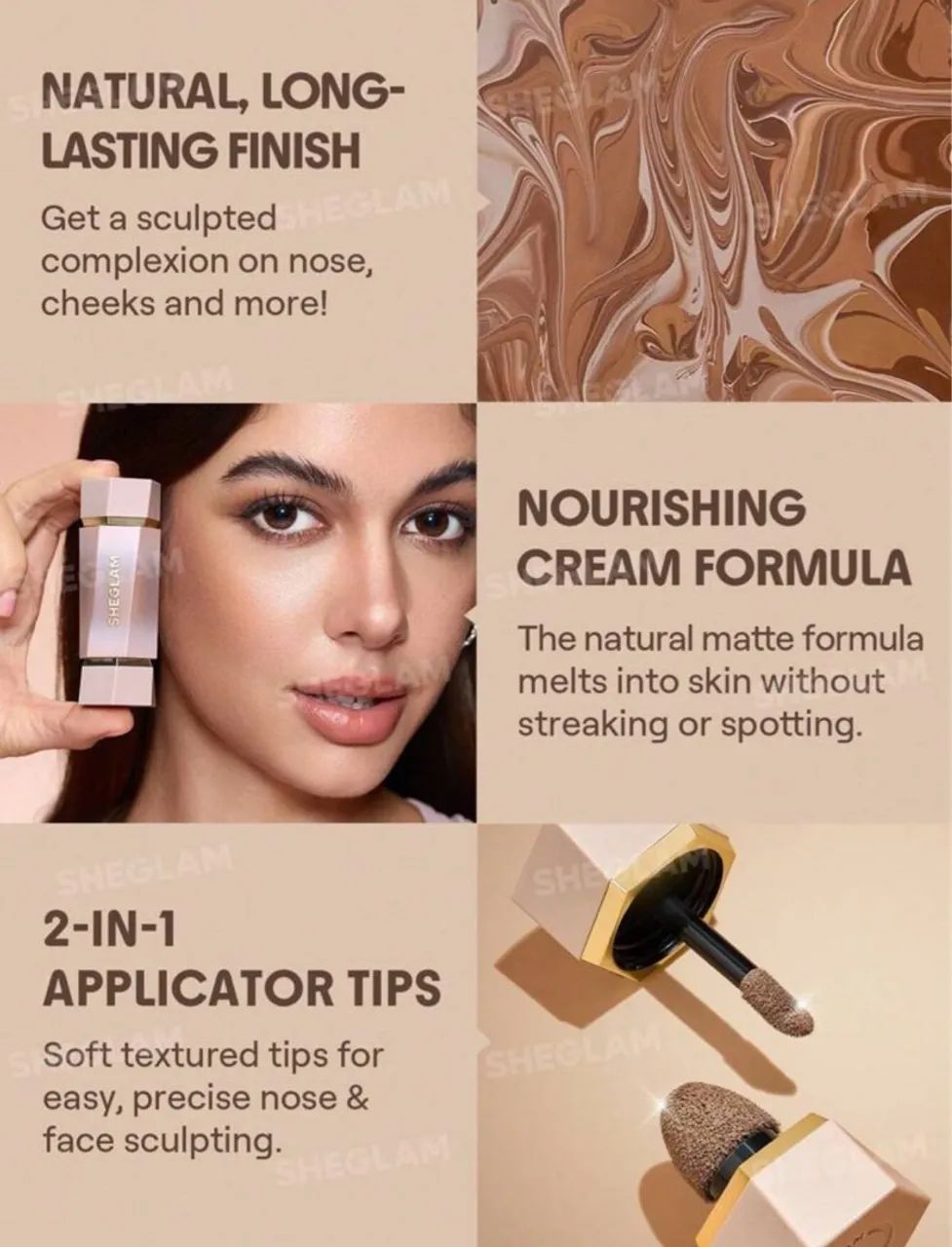 SHEGLAM 2-em-1 Brush - Contorno Perfeito! - Foto 4