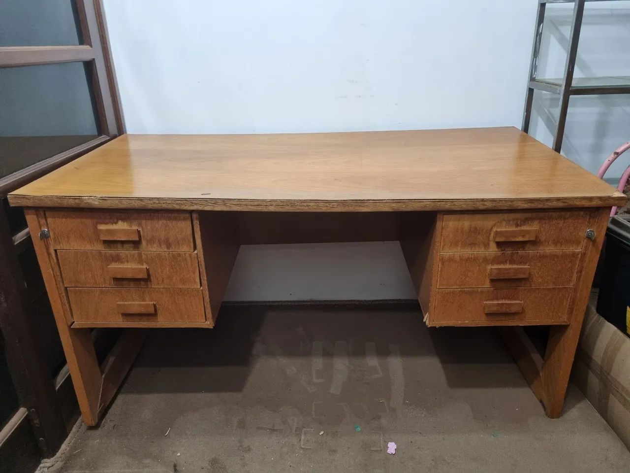 Large Antique Wooden Office Desk