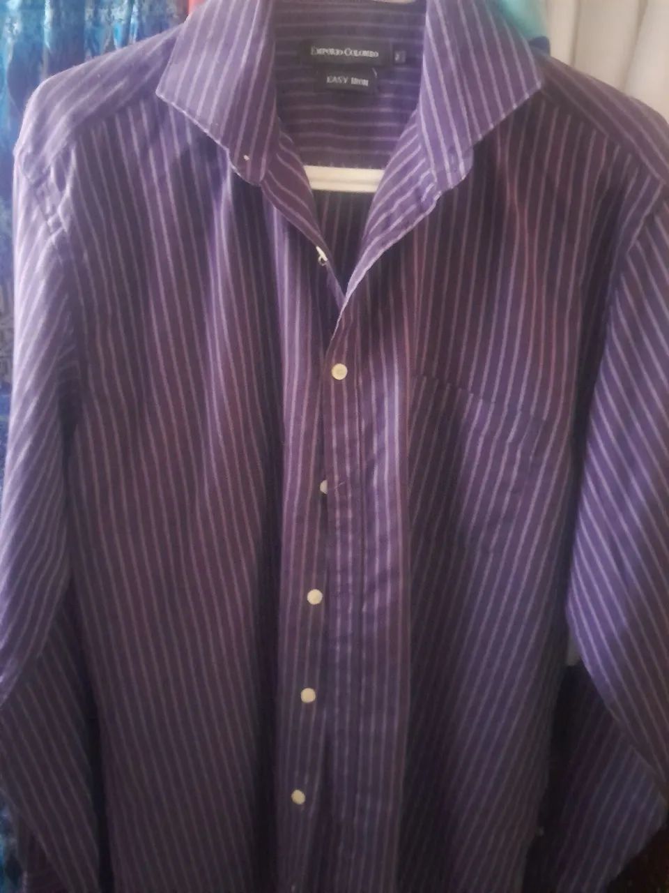 Camisa Social Listrada Roxa - Foto 4