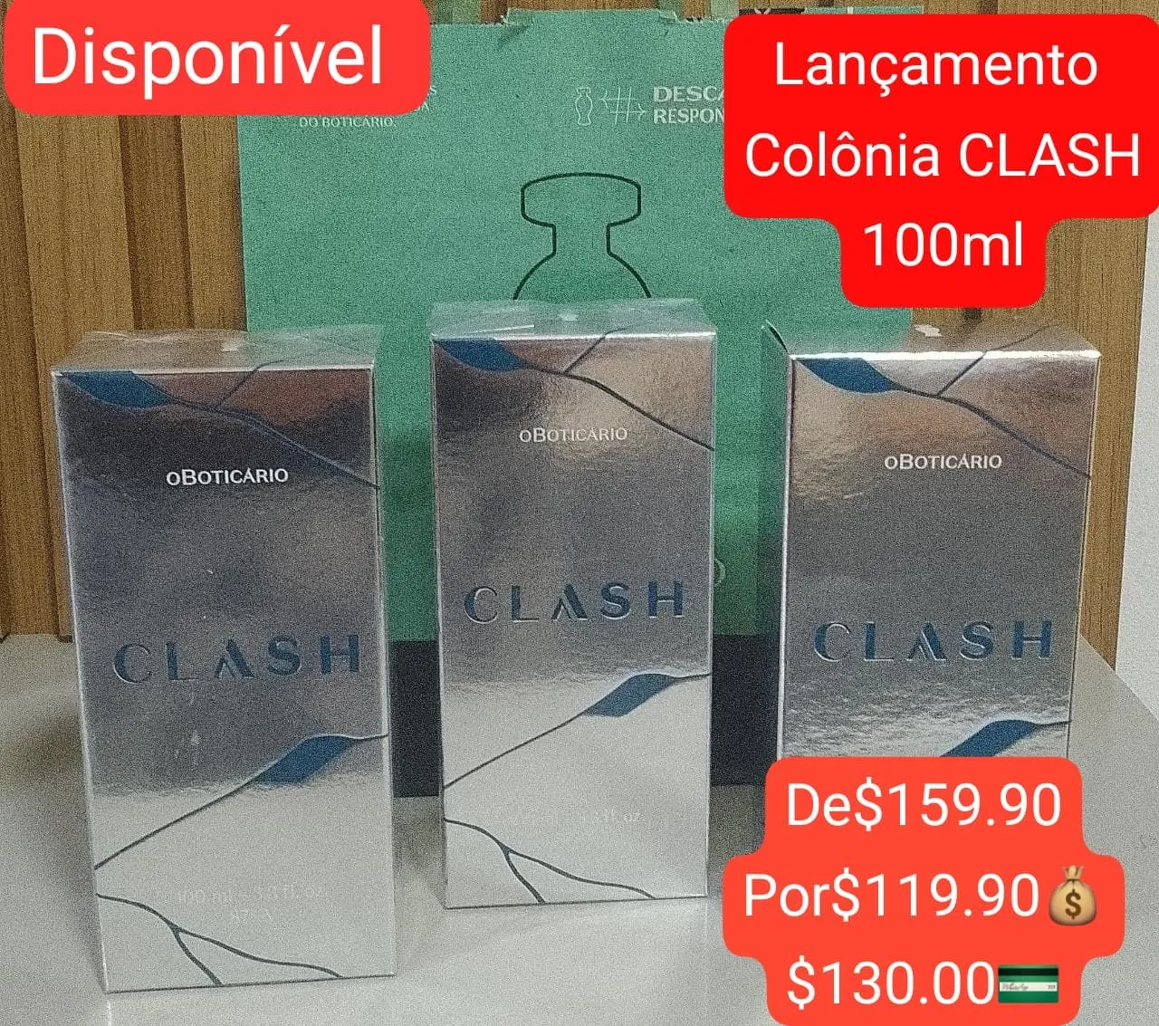 Colônia CLASH O Boticário 100ml - Lançamento