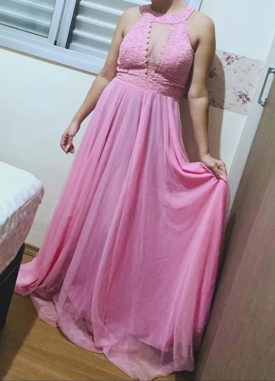 Vestido Longo Rosa Festa