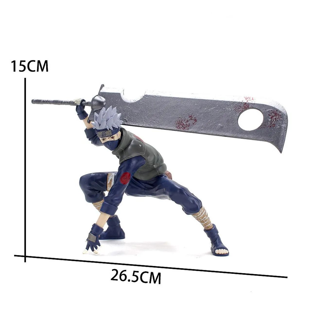 Boneco Kakashi Espada do Zabuza  Naruto Miniatura Action Figure 15cm - Foto 3