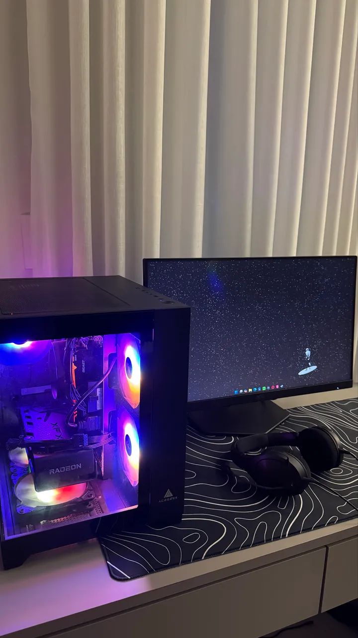 PC GAMER - COM RX 7600 + AOC 180 HZ + FONE HYPERX
