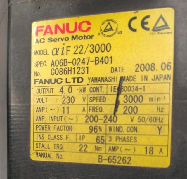 Servomotor Fanuc A06B-0247-B401 OBS sem o encoder com freio  - Foto 2