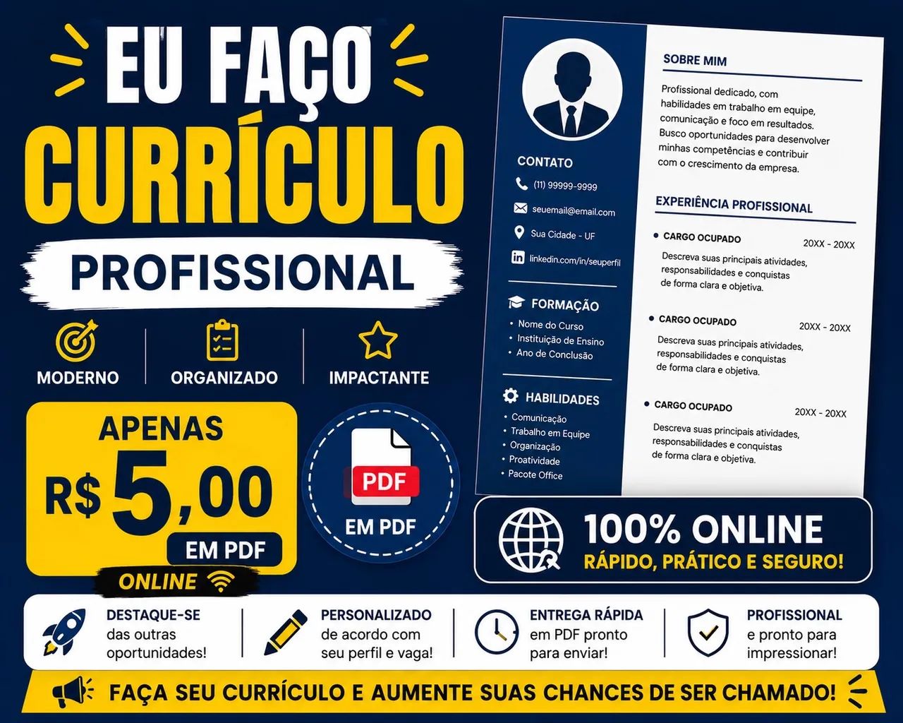     Criação de Currículo em PDF - Rápido e Barato