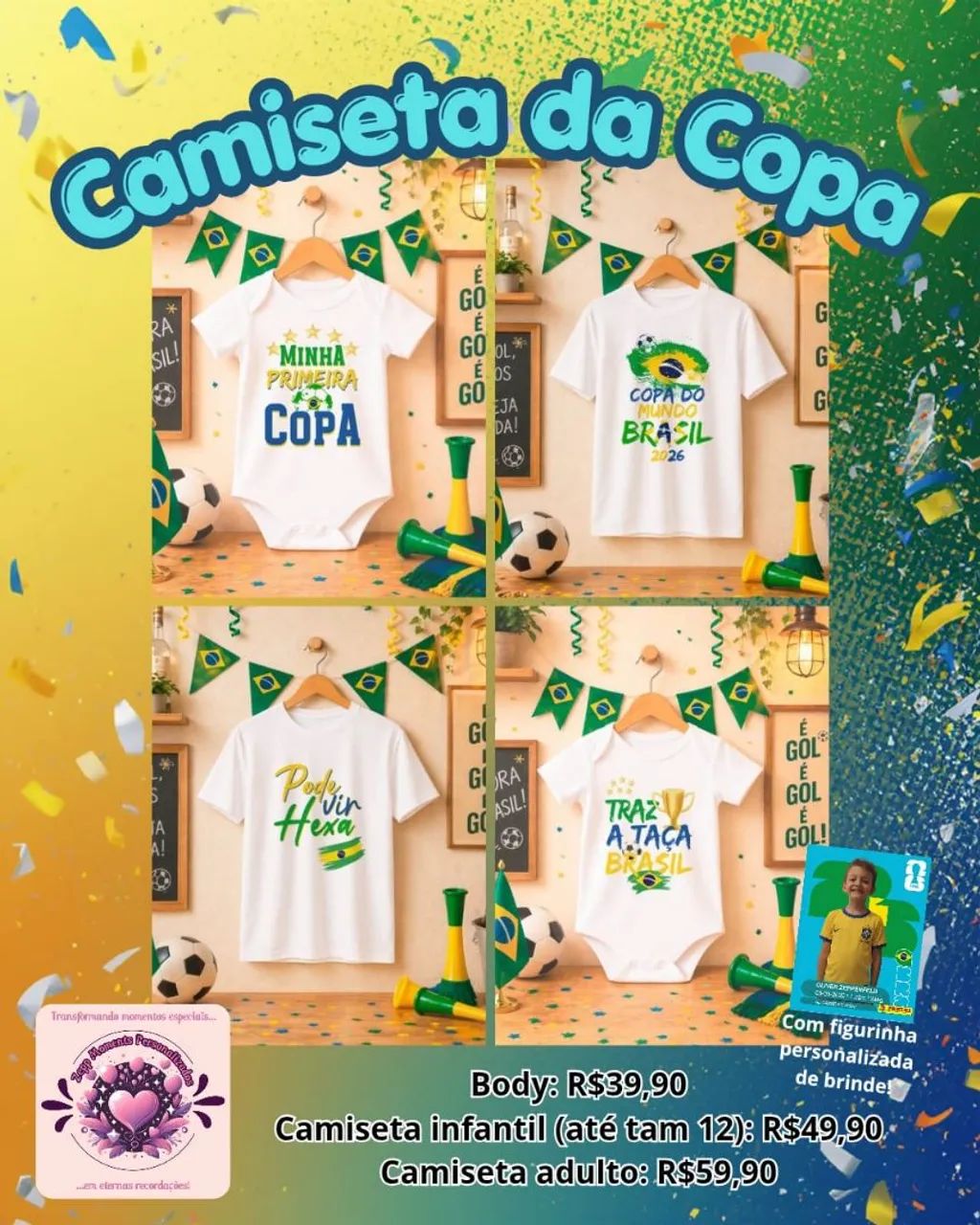 Camiseta e Body da Copa