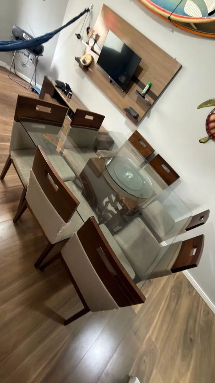 MESA 8 CADEIRAS CENTRO GIRATÓRIO  - Foto 3