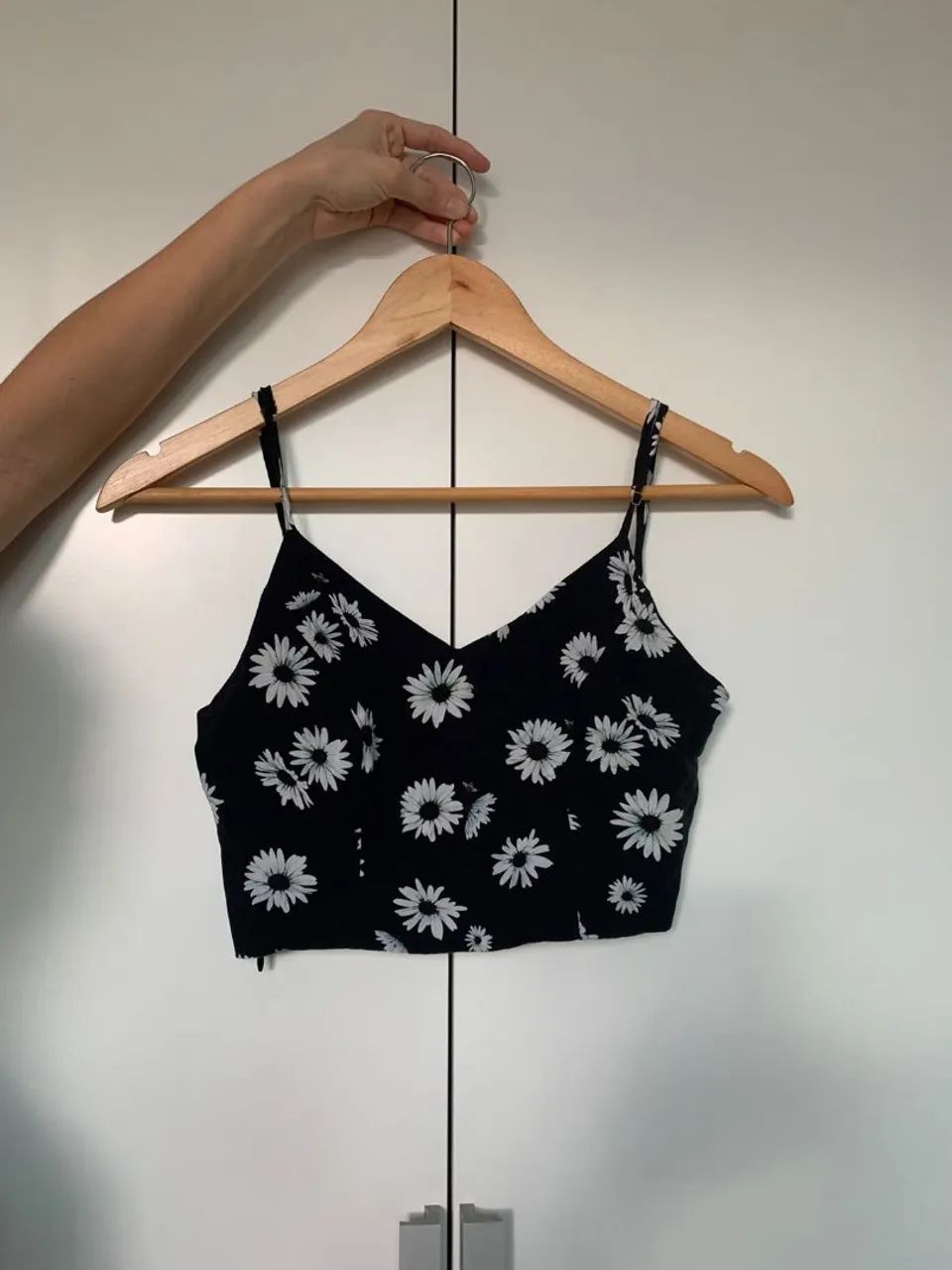Cropped Preto Florido