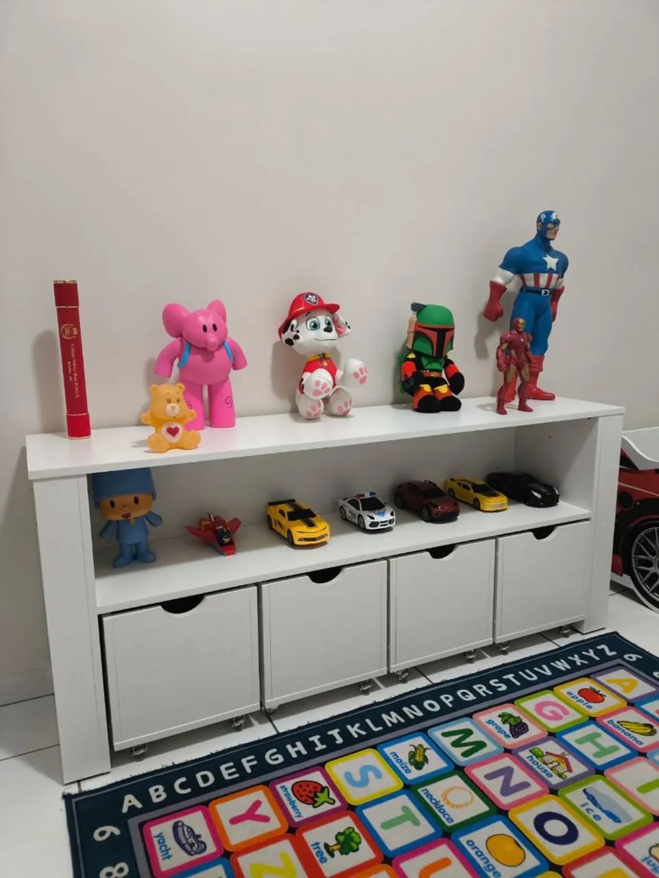 Organizador infantil 4 baus porta livros e carrinhos  - Foto 2