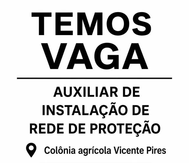 vaga de emprego auxiliar de instalação de rede de proteção