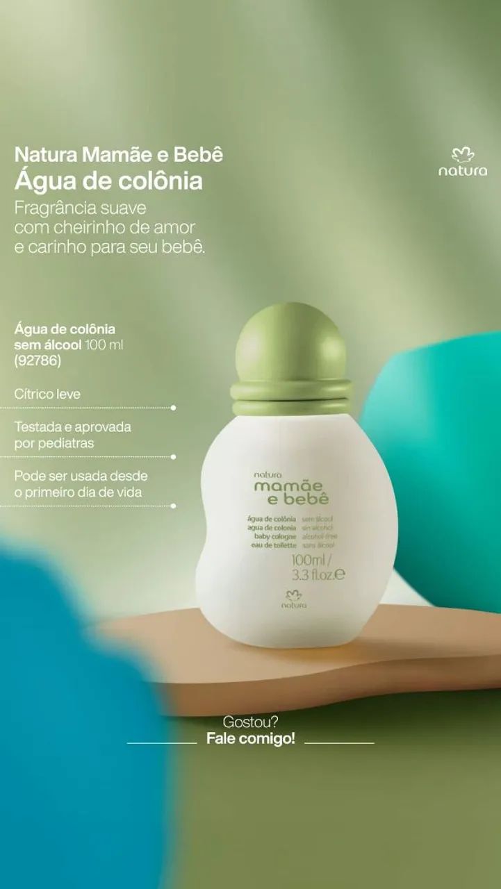 Mamãe e Bebê Água de Colônia Natura sem Alcool Infantil - Promoção